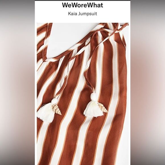 NWT WeWoreWhat Kaia Jumper in Burnt Henna Striped Size S - Picture 9 of 10